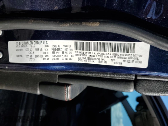 2014 Jeep Cherokee Trailhawk with VIN 1C4PJMBB6EW285745, listed as a Copart auction lot 86968964 with 125,922 mi miles and Salvage Title. Bid and sale history available at carsss.com. Image 13.