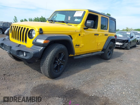 2021 Jeep Wrangler Unlimited Sport S with VIN 1C4HJXDN4MW744315, listed as a IAAI auction lot 42242941 with 35,344 mi miles and . Bid and sale history available at DreamBid. Image 19.