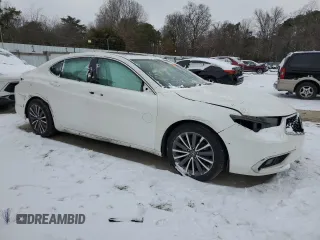 2018 Acura TLX Advance with VIN 19UUB3F70JA005505, listed as a Copart auction lot 45715695 with 49,311 mi miles and Salvage title. Bid and sale history available at DreamBid. Image 4.