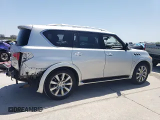 2014 Infiniti QX80 with VIN JN8AZ2NF4E9555172, listed as a Copart auction lot 52302975 with 107,709 mi miles and Salvage Title. Bid and sale history available at DreamBid. Image 3.