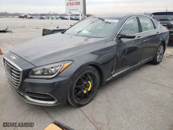 2018 Genesis G80 3.8L with VIN KMHGN4JE2JU223020, listed as a Copart auction lot 36755974 with 132,785 mi miles. Bid and sale history available at carsss.com. Image 1.