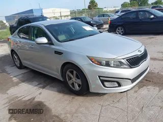 2015 Kia Optima LX with VIN 5XXGM4A76FG436669, listed as a IAAI auction lot 42735169 with 127,340 mi miles and . Bid and sale history available at DreamBid. Image 1.