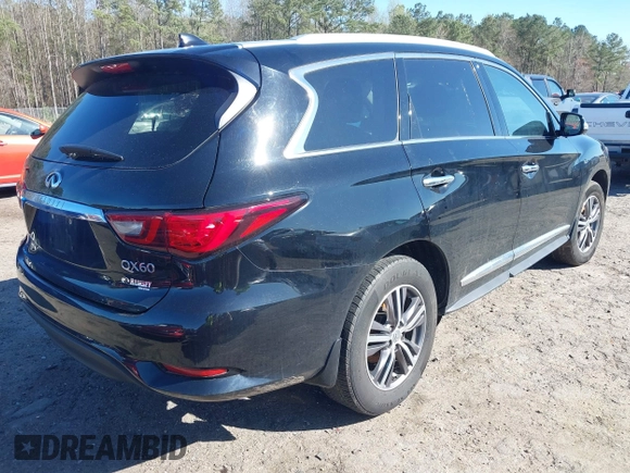 2018 Infiniti QX60 with VIN 5N1DL0MM1JC532827, listed as a IAAI auction lot 41853843 with 144,527 mi miles. Bid and sale history available at carsss.com. Image 4.