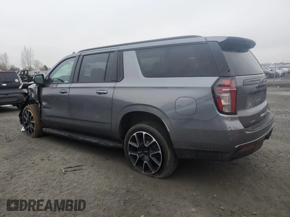 2021 Chevrolet Suburban RST with VIN 1GNSKEKT0MR457391, listed as a Copart auction lot 44628355 with 36,813 mi miles and Salvage Title. Bid and sale history available at carsss.com. Image 2.