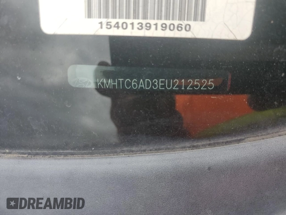 2014 Hyundai Veloster RE:FLEX z VIN KMHTC6AD3EU212525, wystawiony jako Copart lot #52935475 z przebiegiem 54 086 mil mil oraz Szkoda całkowita • Salvage title. Historia ofert i sprzedaży dostępna na DreamBid. Obrazek 13.