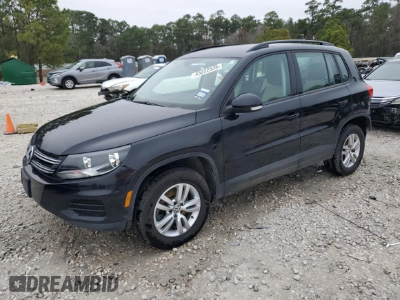2017 Volkswagen Tiguan S with VIN WVGAV7AXXHK000187, listed as a Copart auction lot 45222535 with 70,005 mi miles and Clean Title. Bid and sale history available at DreamBid. Image 1.