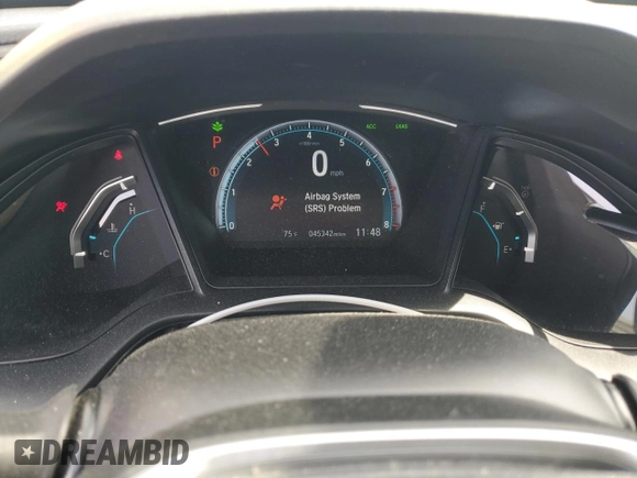 2019 Honda Civic LX with VIN 19XFC2F61KE011429, listed as a Copart auction lot 50883145 with 45,342 mi miles and Salvage Title. Bid and sale history available at DreamBid. Image 9.