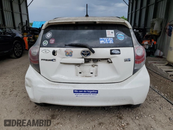 2012 Toyota Prius One with VIN JTDKDTB32C1020173, listed as a Copart auction lot 56573935 with Not Provided miles and Salvage Title. Bid and sale history available at DreamBid. Image 6.
