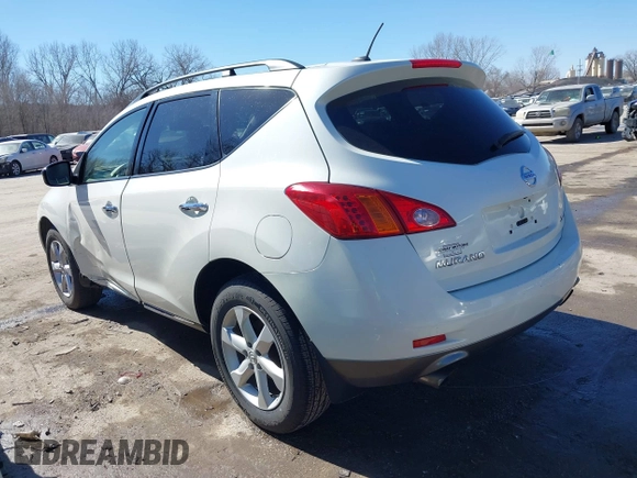 2009 Nissan Murano S with VIN JN8AZ18W59W143212, listed as a IAAI auction lot 41685041 with 163,207 mi miles and . Bid and sale history available at DreamBid. Image 3.