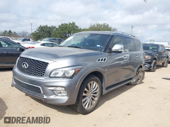 2015 Infiniti QX80 with VIN JN8AZ2NF5F9573634, listed as a IAAI auction lot 41510452 with 127,530 mi miles and . Bid and sale history available at DreamBid. Image 18.