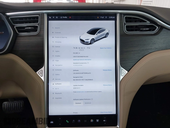 2014 Tesla Model S 60 with VIN 5YJSA1S16EFP53350, listed as a IAAI auction lot 42239753 with 104,985 mi miles and . Bid and sale history available at DreamBid. Image 18.