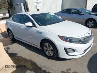 2015 Kia Optima Hybrid with VIN KNAGM4AD8F5088834, listed as a IAAI auction lot 42078516 with 150,069 mi miles. Bid and sale history available at carsss.com. Image 1.