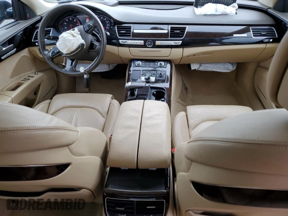 2018 Audi A8 with VIN WAU44AFDXJN000255, listed as a Copart auction lot 45706405 with 60,065 mi miles and Salvage title. Bid and sale history available at DreamBid. Image 8.