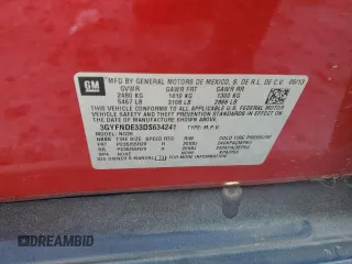 2013 Cadillac SRX Performance Collection with VIN 3GYFNDE33DS634241, listed as a Copart auction lot 51799355 with 111,583 mi miles and Salvage Title. Bid and sale history available at DreamBid. Image 15.