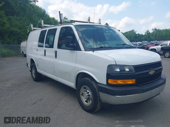 2019 Chevrolet Express Cargo with VIN 1GCWGAFP8K1196427, listed as a IAAI auction lot 42545445 with 141,592 mi miles and . Bid and sale history available at DreamBid. Image 1.