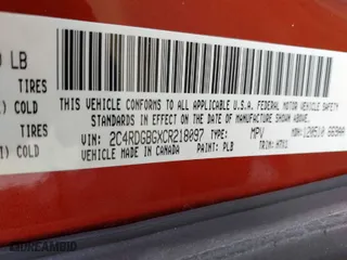 2012 Dodge Grand Caravan SE with VIN 2C4RDGBGXCR218097, listed as a IAAI auction lot 41838404 with 217,056 mi miles. Bid and sale history available at carsss.com. Image 9.