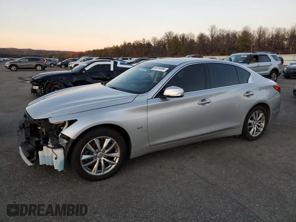 2017 Infiniti Q50 2.0t Premium with VIN JN1CV7AR7HM682645, listed as a Copart auction lot 83334894 with 0 mi miles and Salvage Title. Bid and sale history available at carsss.com. Image 1.