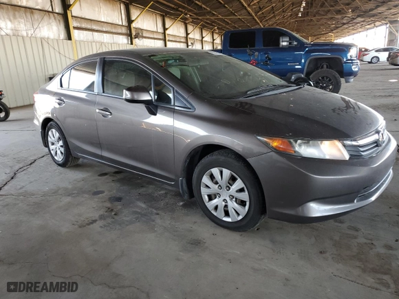 2012 Honda Civic Sdn LX with VIN 19XFB2F57CE313867, listed as a Copart auction lot 52414885 with 155,672 mi miles and Salvage Title. Bid and sale history available at carsss.com. Image 4.