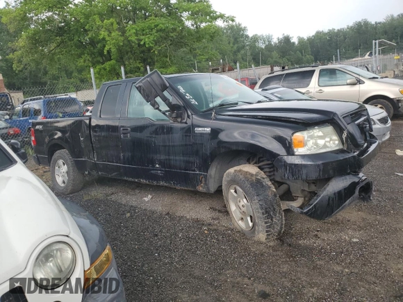 2005 Ford F-150 STX with VIN 1FTRX14W35FB47568, listed as a Copart auction lot 62642665 with Not provided miles and Salvage title. Bid and sale history available at DreamBid. Image 4.