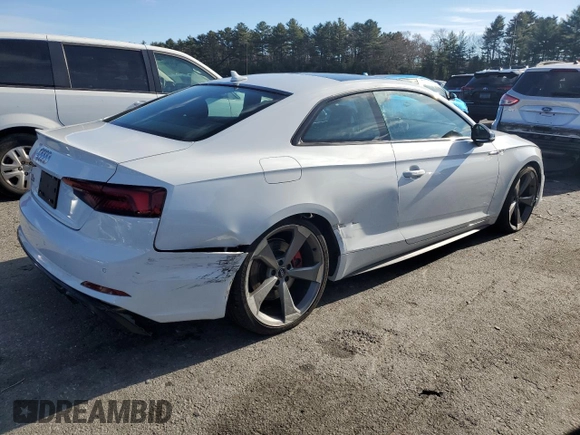 2019 Audi S5 Prestige z VIN WAUR4AF59KA060101, wystawiony jako Copart lot #82680404 z przebiegiem 33 477 mil mil oraz Szkoda całkowita • Salvage title. Historia ofert i sprzedaży dostępna na DreamBid. Obrazek 3.