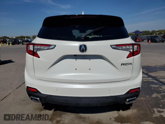 2023 Acura RDX Technology with VIN 5J8TC1H58PL003832, listed as a Copart auction lot 77990164 with 27,556 mi miles and Salvage title. Bid and sale history available at DreamBid. Image 6.