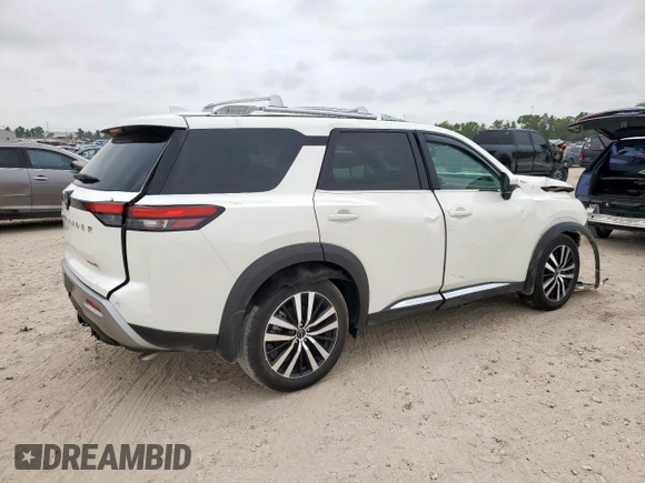 2024 Nissan Pathfinder Platinum with VIN 5N1DR3DG5RC277704, listed as a Copart auction lot 57171205 with 16,360 mi miles and Salvage title. Bid and sale history available at DreamBid. Image 3.