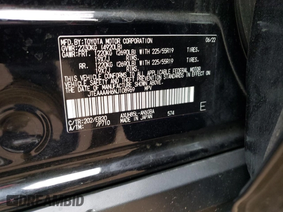 2022 Toyota Venza LE with VIN JTEAAAAH6NJ108969, listed as a Copart auction lot 44396674 with 24,983 mi miles and Salvage Title. Bid and sale history available at carsss.com. Image 13.