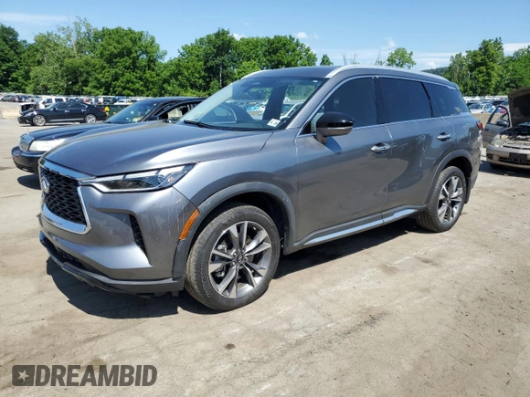 2023 Infiniti QX60 Luxe with VIN 5N1DL1FRXPC359333, listed as a Copart auction lot 62105425 with 18,033 mi miles and Salvage title. Bid and sale history available at DreamBid. Image 1.