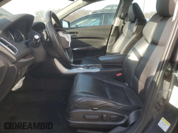2015 Acura TLX V6 Tech with VIN 19UUB3F59FA007808, listed as a Copart auction lot 48681395 with 0 mi miles and Salvage Title. Bid and sale history available at carsss.com. Image 7.