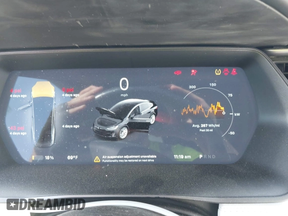 2019 Tesla Model X 75D with VIN 5YJXCBE22KF184504, listed as a IAAI auction lot 41802023 with 137,094 mi miles. Bid and sale history available at carsss.com. Image 7.
