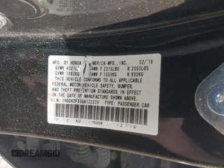 2016 Honda Accord Sport with VIN 1HGCR2F50GA133235, listed as a IAAI auction lot 42384461 with 176,640 mi miles and . Bid and sale history available at DreamBid. Image 9.
