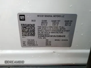 2022 Chevrolet Traverse LT Cloth z VIN 1GNERGKW1NJ188428, wystawiony jako Copart lot #60849315 z przebiegiem 24 246 mil mil oraz Szkoda całkowita • Salvage title. Historia ofert i sprzedaży dostępna na DreamBid. Obrazek 13.