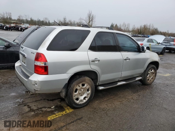 2001 Acura MDX with VIN 2HNYD18291H529036, listed as a Copart auction lot 86724214 with 0 mi miles and Salvage Title. Bid and sale history available at carsss.com. Image 3.