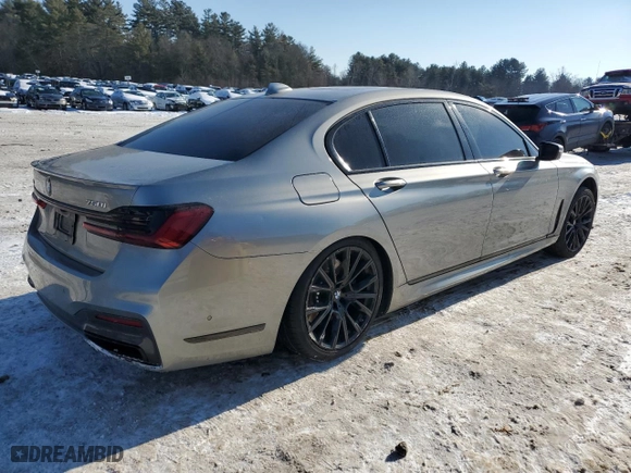2021 BMW 7 Series 750i xDrive with VIN WBA7U2C03MCE49252, listed as a Copart auction lot 87796975 with 50,508 mi miles and Salvage Title. Bid and sale history available at carsss.com. Image 3.
