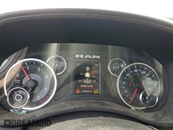 2020 Ram 2500 Tradesman with VIN 3C6UR5CL1LG146392, listed as a Copart auction lot 68798793 with 64,705 mi miles and Salvage Title. Bid and sale history available at carsss.com. Image 9.