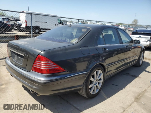 2003 Mercedes-Benz S 55 AMG with VIN WDBNG74J23A378637, listed as a Copart auction lot 52378705 with 128,745 mi miles and Salvage Title. Bid and sale history available at DreamBid. Image 3.