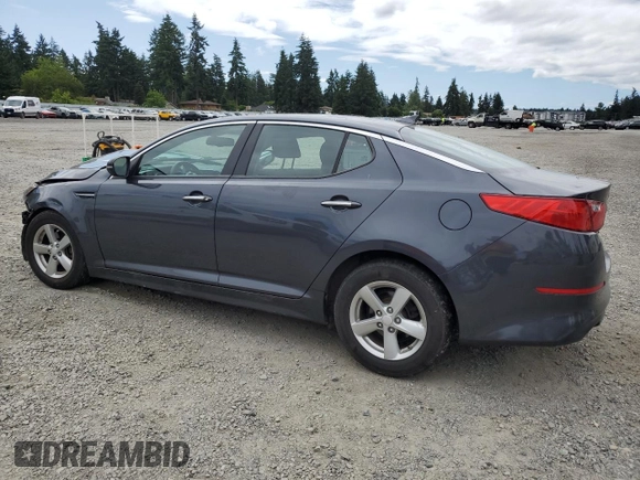 2015 Kia Optima LX with VIN KNAGM4A79F5631926, listed as a Copart auction lot 61419675 with Not provided miles and Salvage title. Bid and sale history available at DreamBid. Image 2.