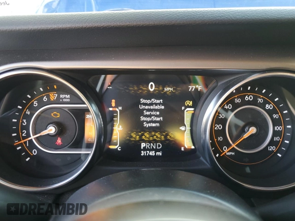 2020 Jeep Wrangler Unlimited Willys with VIN 1C4HJXDG0LW264742, listed as a Copart auction lot 73247804 with 31,745 mi miles and Salvage title. Bid and sale history available at DreamBid. Image 9.