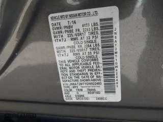 2016 Nissan Rogue S with VIN JN8AT2MT1GW022483, listed as a IAAI auction lot 41899096 with 100,056 mi miles. Bid and sale history available at carsss.com. Image 9.