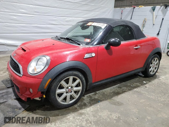 2012 MINI Roadster S with VIN WMWSY3C58CT144227, listed as a Copart auction lot 47918135 with 133,430 mi miles and Salvage Title. Bid and sale history available at DreamBid. Image 1.
