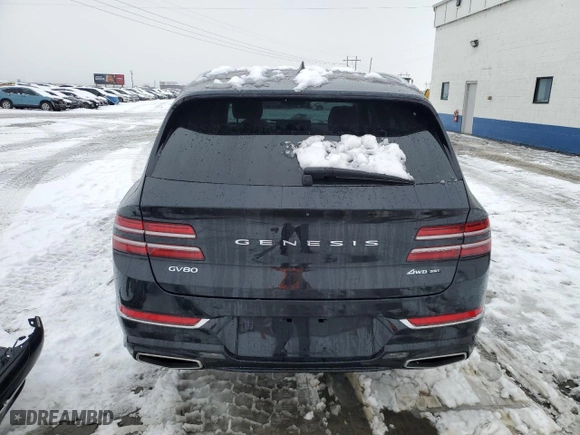 2021 Genesis GV80 with VIN KMUHCESC4MU065119, listed as a Copart auction lot 84682814 with 24,032 mi miles and Salvage Title. Bid and sale history available at carsss.com. Image 6.