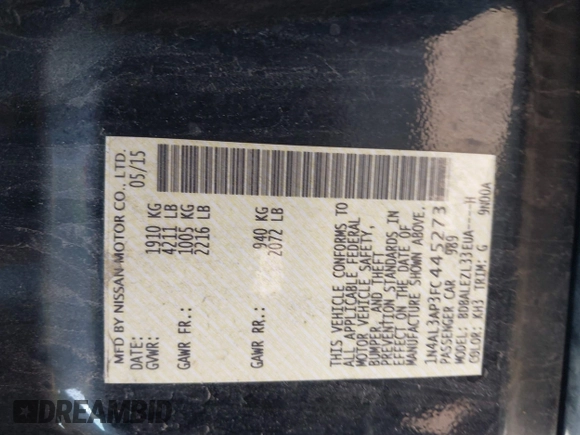 2015 Nissan Altima S z VIN 1N4AL3AP3FC445273, wystawiony jako IAAI lot #42460722 z przebiegiem 174 762 mil mil oraz . Historia ofert i sprzedaży dostępna na DreamBid. Obrazek 9.