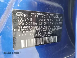 2020 Genesis G70 2.0T Sport with VIN KMTG24LA1LU063322, listed as a Copart auction lot 78487314 with 14,284 mi miles and Salvage Title. Bid and sale history available at carsss.com. Image 12.
