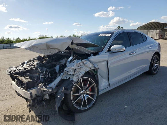 2019 Genesis G70 Advanced with VIN KMTG34LE3KU039652, listed as a Copart auction lot 51815815 with 44,403 mi miles and Salvage Title. Bid and sale history available at DreamBid. Image 1.