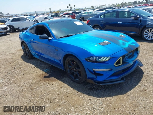 2020 Ford Mustang EcoBoost with VIN 1FA6P8TH3L5133922, listed as a IAAI auction lot 42152718 with 49,809 mi miles. Bid and sale history available at carsss.com. Image 1.