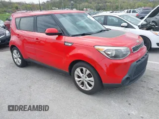 2015 Kia Soul + with VIN KNDJP3A50F7782165, listed as a IAAI auction lot 42035709 with 168,956 mi miles. Bid and sale history available at carsss.com. Image 1.