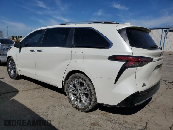 2021 Toyota Sienna Limited with VIN 5TDERKEC8MS007565, listed as a Copart auction lot 45292615 with 36,993 mi miles and Salvage Title. Bid and sale history available at carsss.com. Image 2.