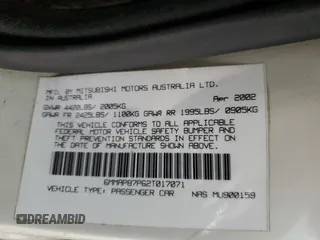 2002 Mitsubishi Diamante z VIN 6MMAP87P62T017071, wystawiony jako Copart lot #50581855 z przebiegiem 189 166 mil mil oraz Szkoda całkowita • Salvage title. Historia ofert i sprzedaży dostępna na DreamBid. Obrazek 12.
