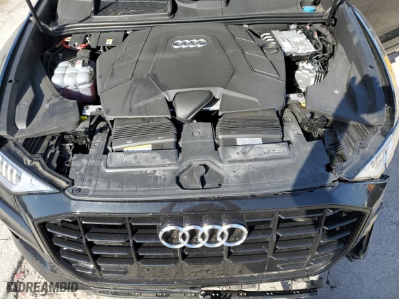 2023 Audi Q8 Premium with VIN WA1AVBF1XPD020187, listed as a Copart auction lot 75623334 with 8308 miles and Salvage Title. Bid and sale history available at carsss.com. Image 12.