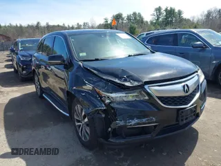 2016 Acura MDX w/Tech with VIN 5FRYD4H4XGB044488, listed as a IAAI auction lot 41963890 with 168,386 mi miles. Bid and sale history available at carsss.com. Image 1.